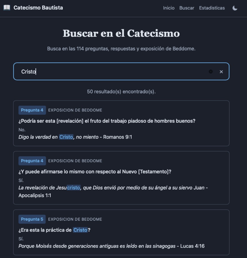 Searching the catechism by keyword
